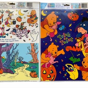 WINNIE THE POOH Static Cling HALLOWEEN Window Decorations Vintage
